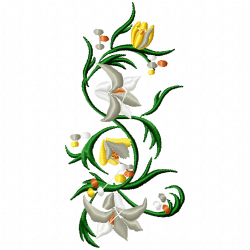 Flowers And Tree Embroidery Design 4